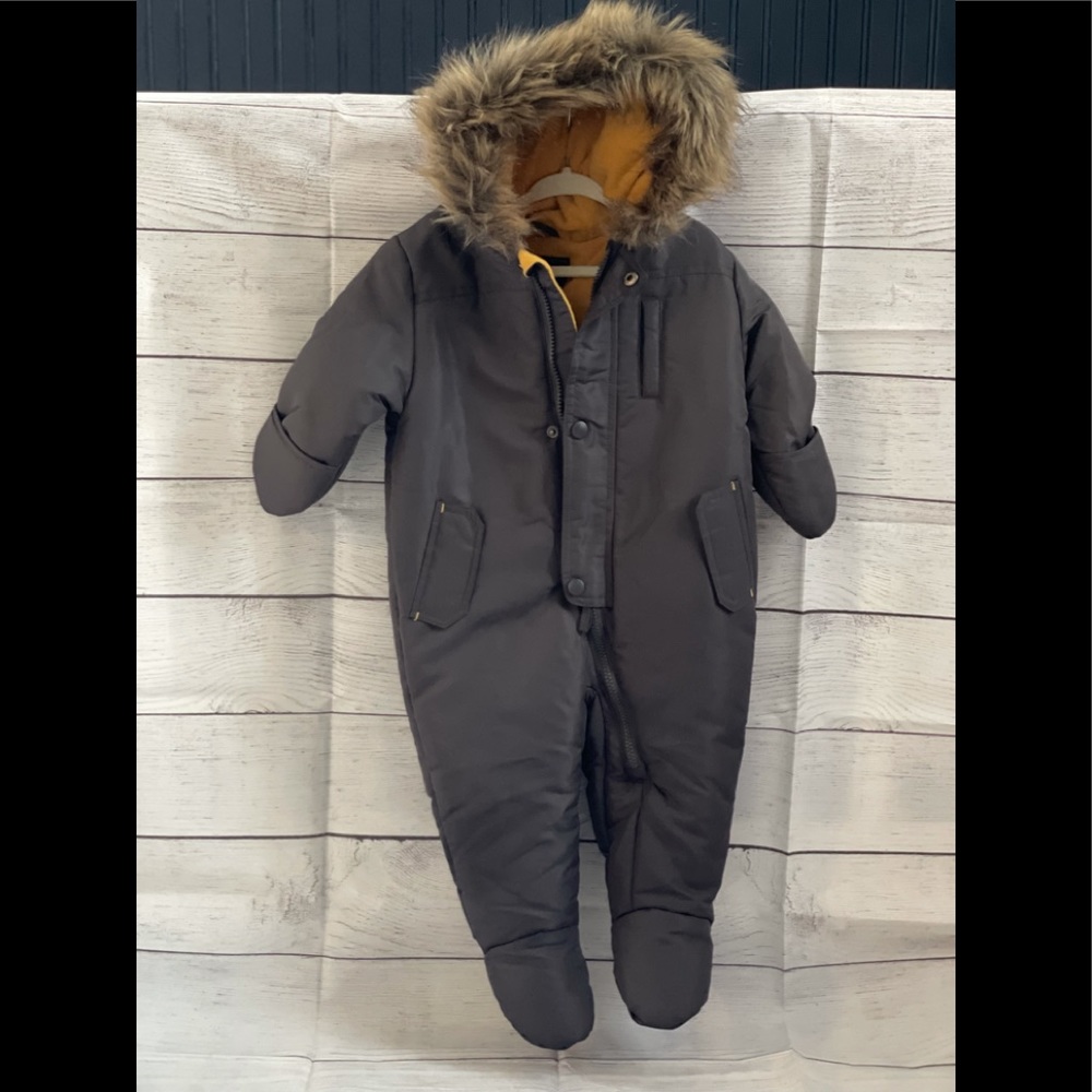 Baby Rothschild- Gray Snowsuit. Sz 12 mos.